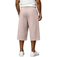thumbnail image 4 of Men's Cargo Sweat Shorts Casual Drawstring Elastic Waist 3/4 Athletic Workout Gym Jogger Shorts with Big Pockets M, 4 of 7
