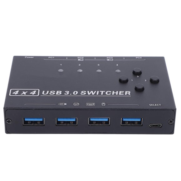 Usb USB 3.0 Switch 4 Ports USB Switch Selector with Desktop Controller for 4 Computers
