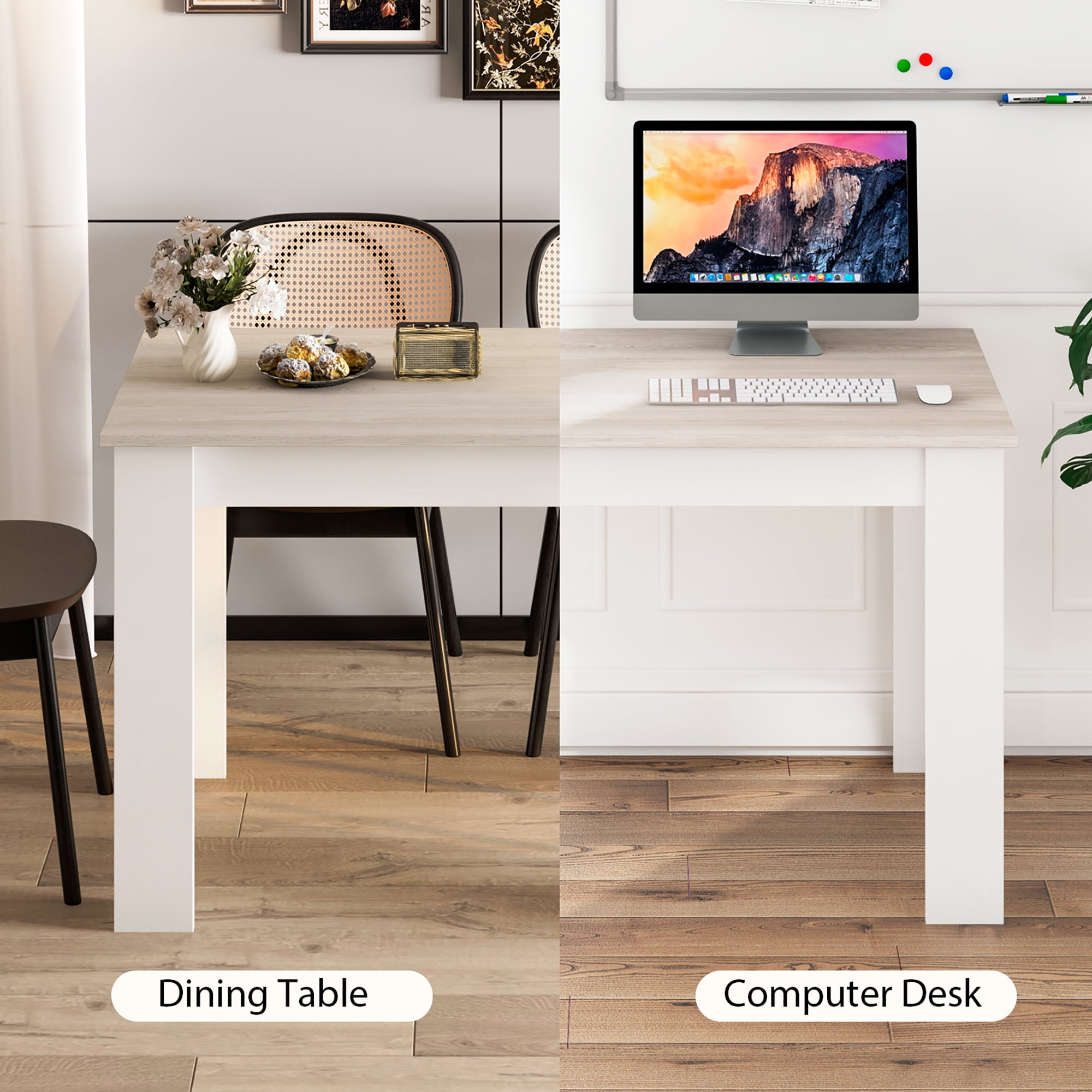 47" Small Kitchen Dining Table, Rectangular Modern Espresso Finish - Perfect For Small Spaces, Easy Assembly