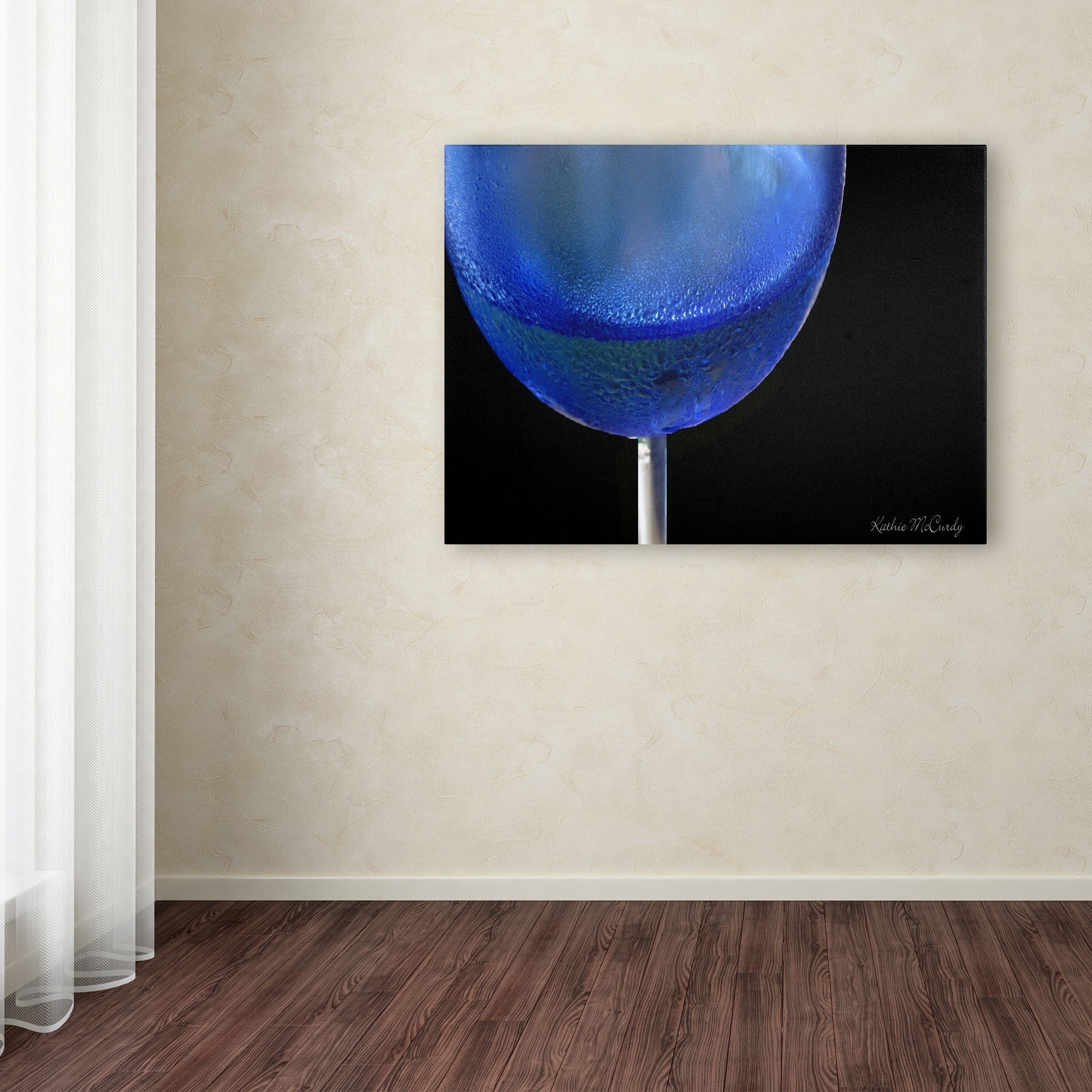 Trademark Art 'Blue Wine Glass' Canvas Art by Kathie McCurdy