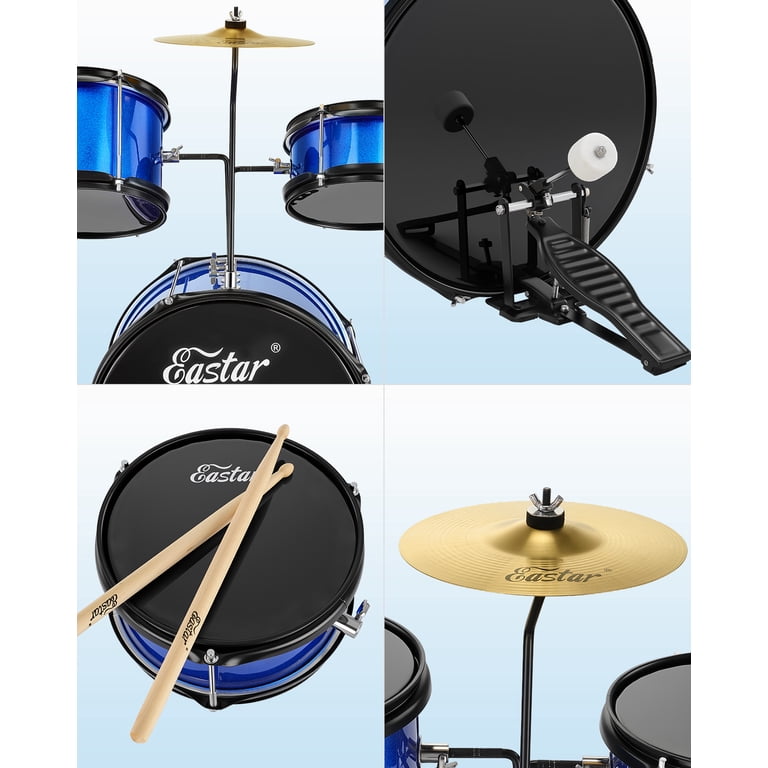 Eastar Kids Drum Set, 3-Piece 14" With Throne and Cymbals photo 7