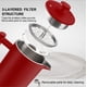 thumbnail image 4 of Secura Cafetera de prensa francesa, prensa de café de acero inoxidable de grado 304 de doble pared con 2 pantallas adicionales, 34 oz (1 L), roja, 4 of 5