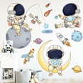 thumbnail image 2 of Pegatinas de pared de astronauta, astronauta planeta exterior creativo DIY arte vinilo extraíble pegatina de pared, estrella nave espacial OVNI papel pintado Decoración JAMW Sencillez, 2 of 5