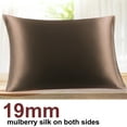 thumbnail image 3 of Unique Bargains 19 Momme Silk Pillowcase Envelope Closure Brown Queen, 3 of 8