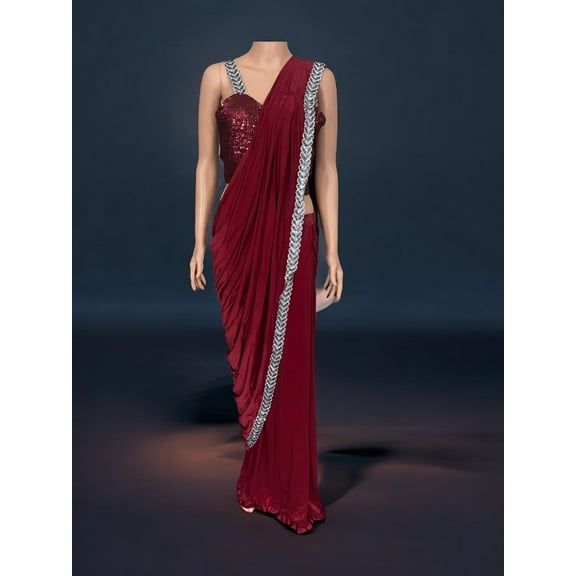 Traditional Ready to Wear Saree with Ready Blouse– Cultural Wear for Women,J2