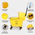 thumbnail image 3 of 35-Qt Side Press Wringer Combo Commercial Floor Cleaning Rectangular Mop Bucket on Wheels,  Yellow,Add One Mop and One Mop Head Replacement, 3 of 6