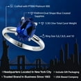 thumbnail image 2 of Gem Stone King PLAT-900 Platinum Blue Created Sapphire Engagement Ring for Women | 3.30 Cttw | Oval 10X8MM | Gemstone September Birthstone | Size 5, 2 of 6