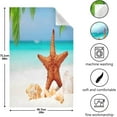 thumbnail image 5 of Starfish White Sandy Beach Tea Towels Set of 1 Coconut Palm Tree Kitchen Dish Cloth with Hanging Loop, 18"x28"Lint-Free Absorbent Towel for Kitchen Drying Wiping and Cleaning, 5 of 7