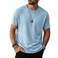 thumbnail image 2 of COSFO Blue Men T Shirts Summer Short Sleeve Dry Fit Shirt Moisture Wicking Workout Pullover Classic Fit Crew Neck Tshirts Shirts for Men, 2 of 5