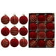 thumbnail image 1 of Paquete de 12 adornos navideños de terciopelo rojo de 6 cm para colgar en el árbol de Navidad, 1 of 2
