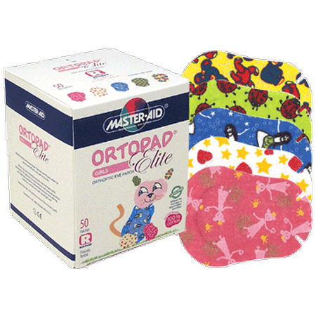 Ortopad Elite Girls Eye Patches - with Glitter Accents, Regular Size (50 Per Box)