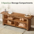 thumbnail image 2 of Finmind 63" Solid Wood TV Stand for up to 75-Inch , Farmhouse Entertainment Center for Living Room, Rustic Brown, 2 of 12
