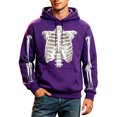 thumbnail image 4 of JIAYUE Men Halloween Sweatshirt Skeleton Graphic Print Baggy Pullover Hoodies for Fall Holiday Party Activities, 4 of 4