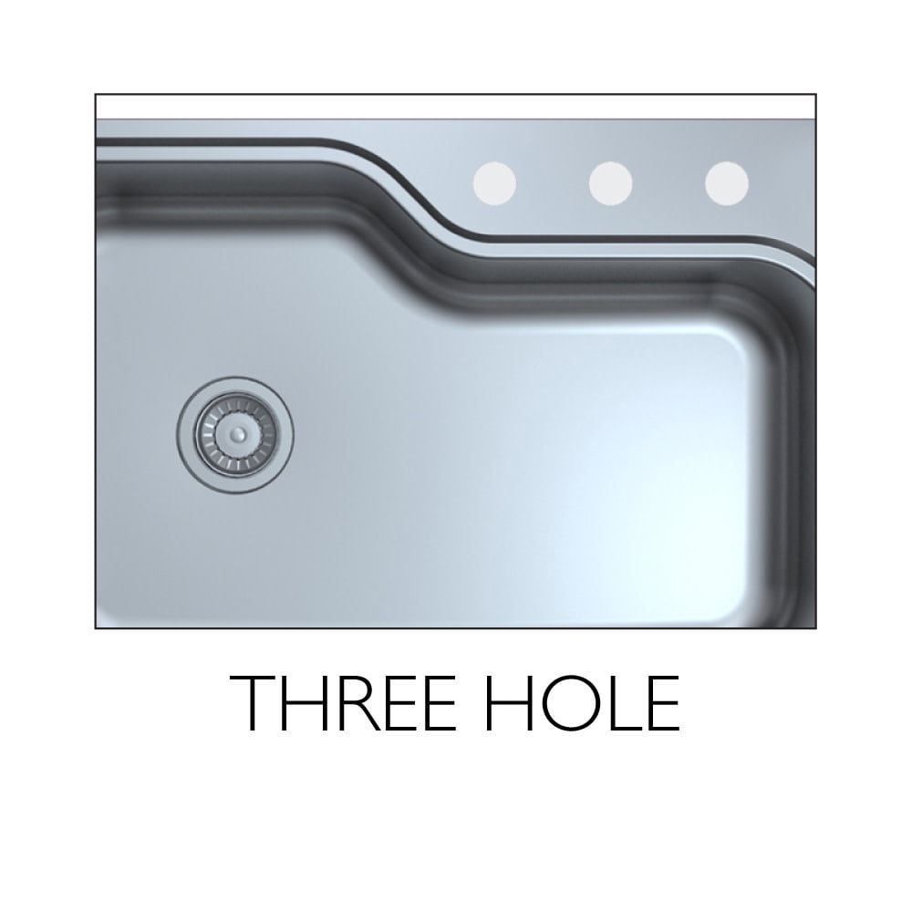 Design House Stainless Steel 33" Rectangular Kitchen Sink with 3-Holes, Silver