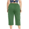 thumbnail image 7 of RQYYD Plus Size Capri Pants for Women Loose Fit Yoga Pants with Pockets Workout Activewear Sweatpants, 7 of 7