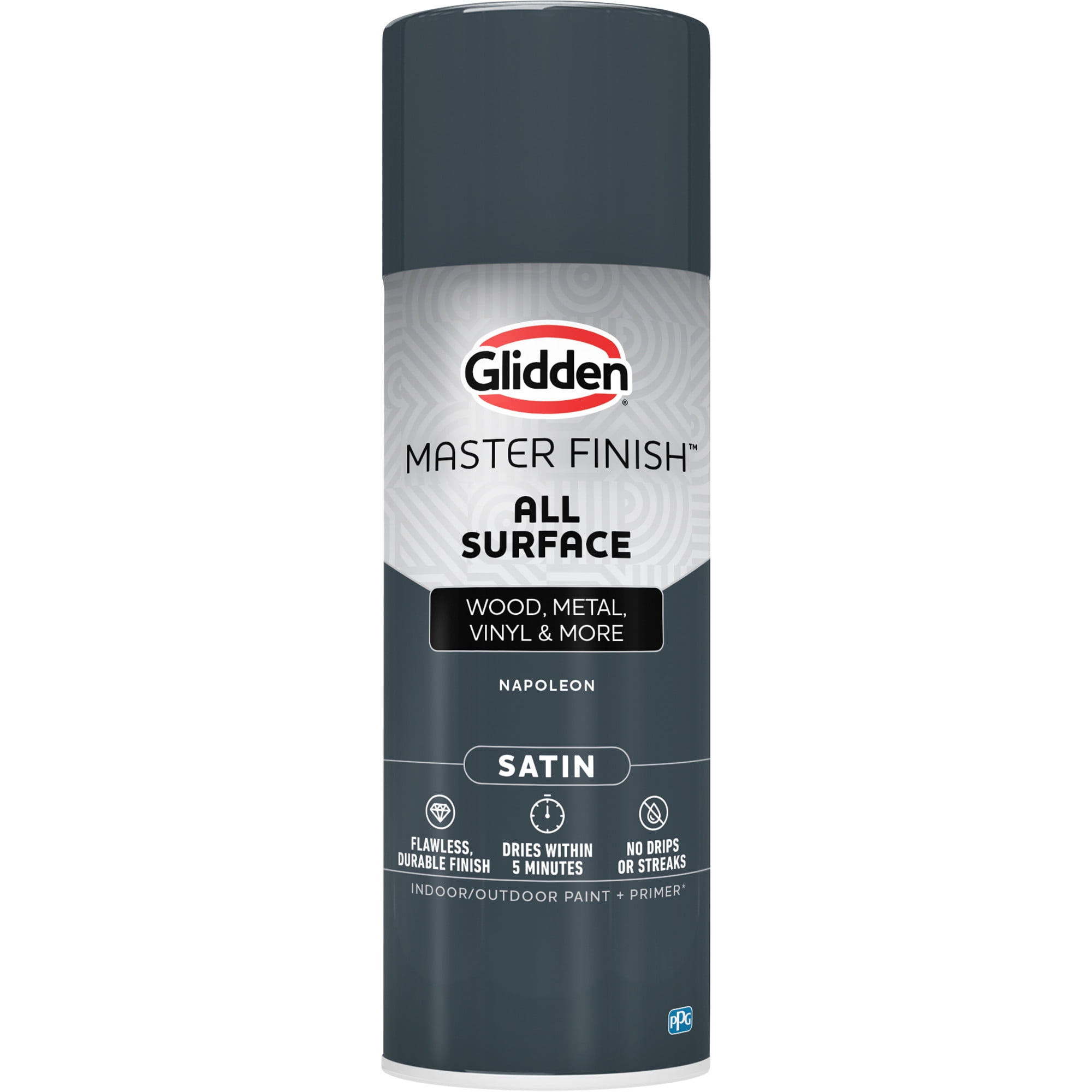 (6 pack) Glidden Master Finish 12 oz. Satin Napoleon Interior/Exterior All Surface Spray Paint and Primer