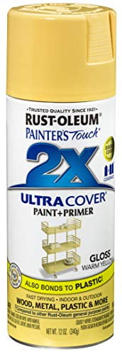 Rust-Oleum 249091 Painter's Touch 2X Ultra Cover, 12 Ounce (Pack of 1), Gloss Warm Yellow
