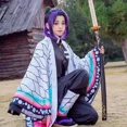 thumbnail image 4 of Disfraz de Cosplay de Kochou Shinobu, disfraz de Anime Demon Slayer, uniforme Akken para fiesta de Halloween, disfraz para niños, 4 of 4