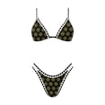 thumbnail image 4 of DHFJKG Floral Print Women Bikini Sets Two Piece Swimsuits Triangle Bathing Suit With Thong Bottoms Summer Pool Party Holiday Beachwear, 4 of 4