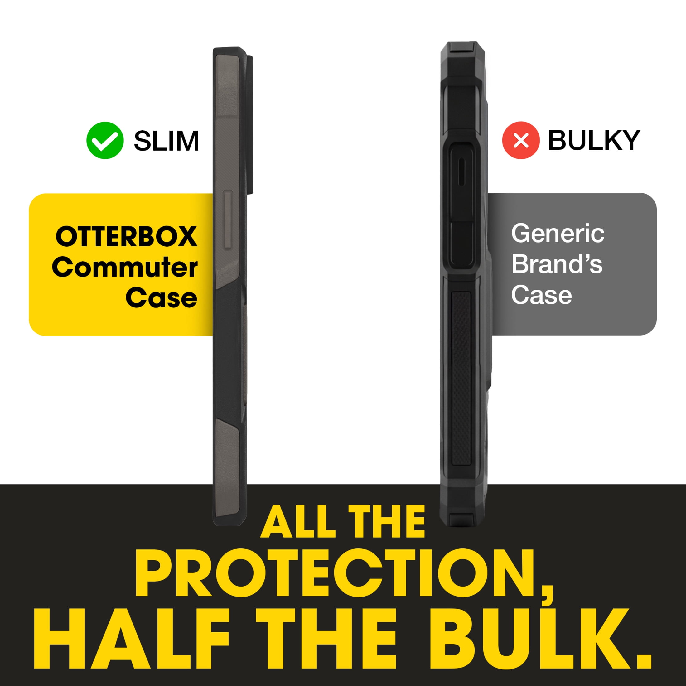 OtterBox Commuter MagSafe Case for iPhone 17e/16e/15/14/13 – Black/Grey – Slim, Shockproof, Dual Layer Drop Protection