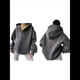 thumbnail image 3 of Sudadera con Capucha de Gran Tamaño para Mujer, Cuello en V, Forro , Larga, Estilo Y2K, Ropa de Otoño A Gris Oscuro M, 3 of 7