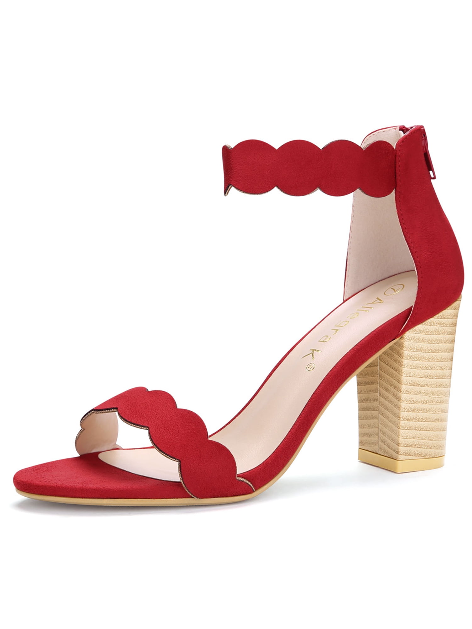 red strappy heels size 11