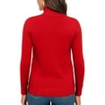 thumbnail image 3 of Nokdvo Turtle Neck Sweaters for Women Lightweight Knitting Long Sleeve Solid Color Sweaters Fall Winter Casual Loose Ribbed Pullover Top,Red L, 3 of 4