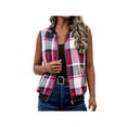 thumbnail image 3 of Zynoxe Women's Plaid Vests With Side Pockets Fashion Zip Up Vests for Women Classic Stand Collar Sleeveles Jackets Soft Lightweight Fall Winter Casual Gilet Jacket S, 3 of 7
