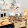 thumbnail image 3 of Yayeee 4 Pack Qtip Holder Bathroom Cotton Swab Canister with Lid Clear Dispenser Set, Mountain Pattern, 3 of 6
