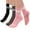 White, variant on Qcmgmg 4 Pairs Stripe Womens Ankle Socks Fall Winter Mid-Calf Non-Slip Plus Size Compression Socks White Free Size