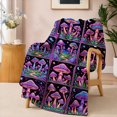 thumbnail image 3 of SPXUBZ Mushroom Pattern Flannel Fleece Blanket, Colorful Nature Throw Blanket, Soft Cozy Warm Blanket for Bedroom Sofa Decor 80"x60", 3 of 5