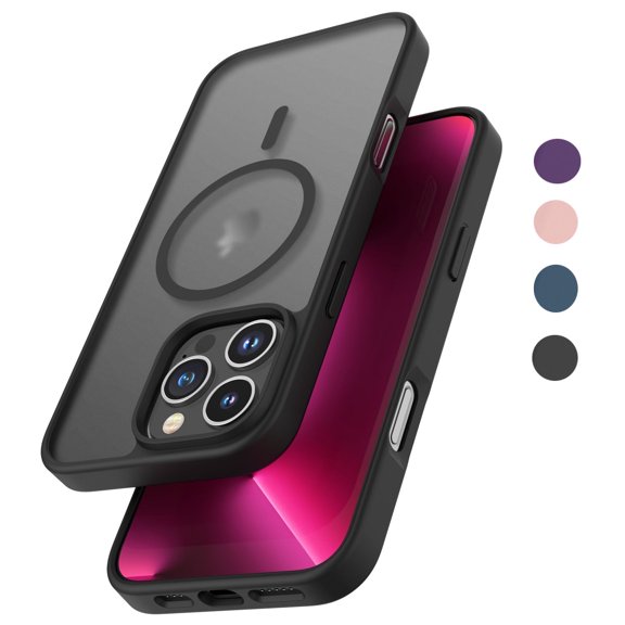 Galaxy S24 FE 5G Case,Magnetic Phone Case with MagSafe for Samsung Galaxy S24 FE 6.7",Takfox [Frosted] Shockproof Case Matte Hard Plastic & Silicone Rubber Full Body Bumper Protection Cover,Black