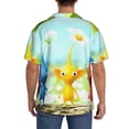 thumbnail image 3 of Lsque Pikmin print Men's Cuban Collar Short Sleeve Shirt Summer Beachwear Casual Button Down Fashionable Vacation Leisure Shirt-XX-Large, 3 of 7