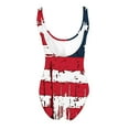 thumbnail image 4 of UTSJKR American Flags Women's One Piece Swimsuit High Cut Low Back Swimsuits Patriotic Tummy Control Bathing Suit Black XL, 4 of 4