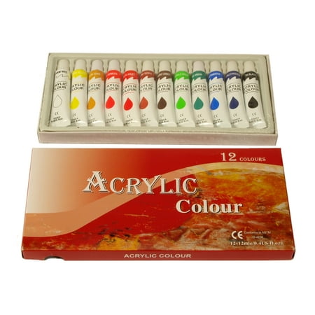 - Zen Art Supply 12 Pack ACRYLIC PAINTS 12 ml Rainbow Pigments Artist Painting