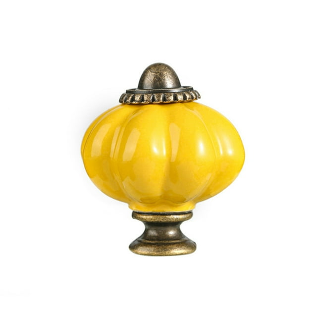 Pomo de cerámica elegante Bearachild para guardarropas y zapateros calabaza amarillo dorado