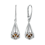 Genuine Baltic Amber Capsule Earrings in Sterling Silver