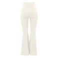 thumbnail image 5 of FINALGANG Women New Trousers Solid Color High Waisted Wide Leg Yoga Legging Stretchy Athletic Bell-Bottoms Suitable For Various Occasions, 5 of 8