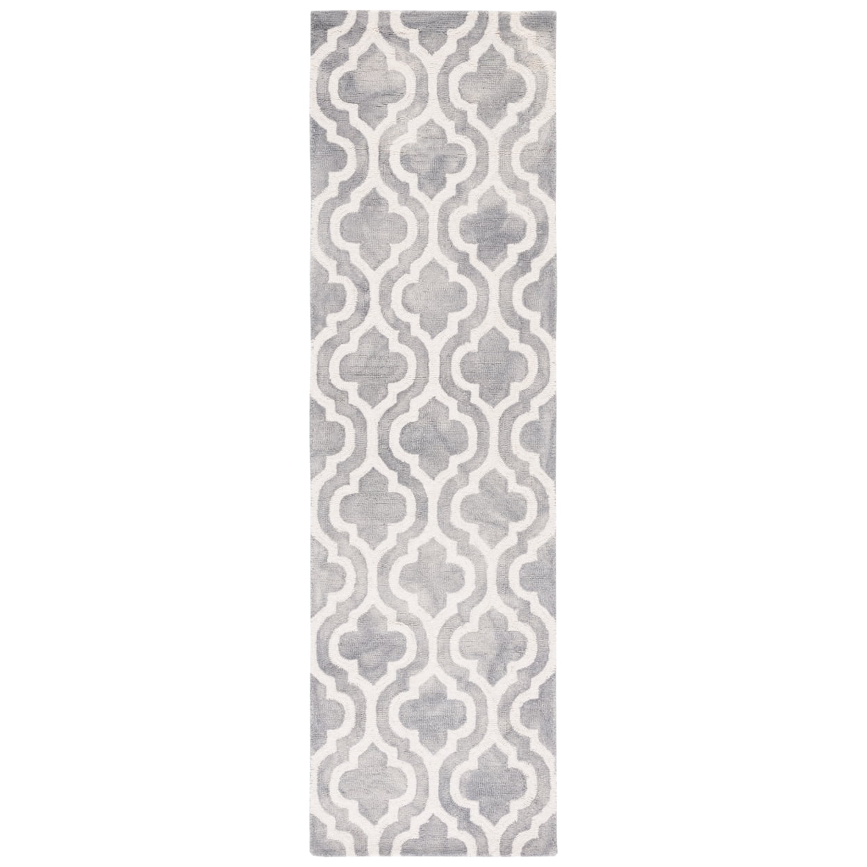 SAFAVIEH Dip Dye Jolyon Faded Geometric Wool Area Rug, Grey/Ivory, 5' x 8'