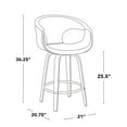 thumbnail image 3 of LumiSource Curva 26" Fixed-Height Counter Stool - Set of 2, 3 of 10