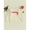 thumbnail image 3 of Christmas Sweater Jumpers Baby Girls Boy Knitting Clothes 6M 12M 18M 24M 3Y 4Y Winter Long Sleeve Crew Neck Letter Warm Knitwear Kid Clothes, 3 of 10