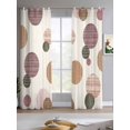 thumbnail image 2 of Abstract Geometric Sheer Curtains 63 Inch Length 2 Panels Set for Living Room/Bedroom, Farmhouse Vintage Polka Dot Red Brown Kitchen Curtains Grommet Semi-Sheer Curtains Window Treatments 42"x63"x2, 2 of 7