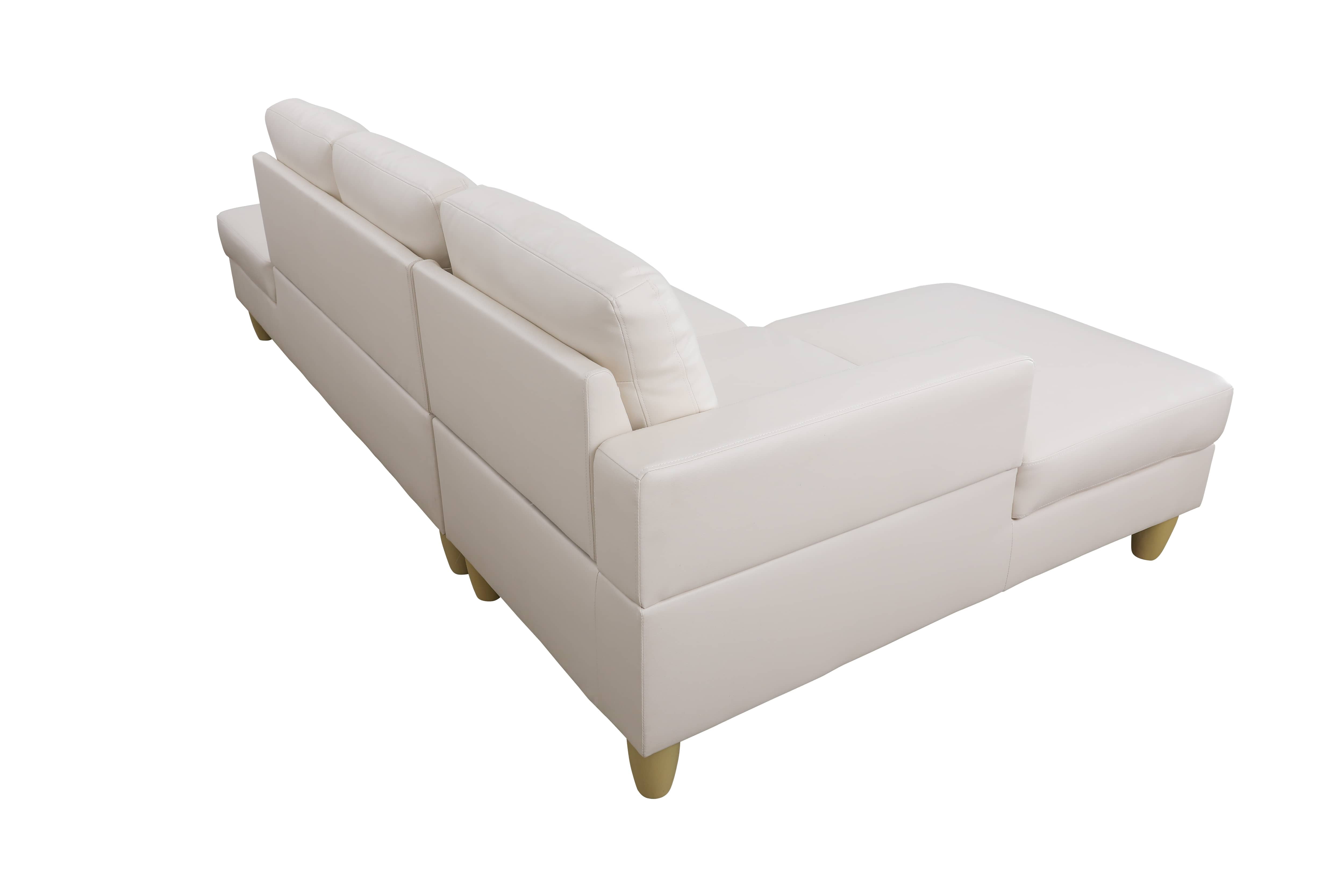 MAYEERTY Superior White Semi-PU Modern Adult Couch - Living Room Sofa Set
