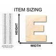 thumbnail image 2 of Unfinished Wood Block Letter E - Craft - up to 46" DIY 14" / 1/4", 2 of 3