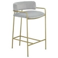 thumbnail image 2 of DUOSONG Gray Velvet Low Back Upholstered Stool, 1 Piece, 2 of 6