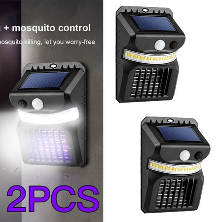 Bug Zapper Outdoor  2-in-1 Solar Bug Mosquito Zapper  Waterproof Solar Powered Mosquito Fly Zapper Killer Trap for Outdoor Use(2Pack)