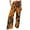 Black 02, variant on Women Pants Casual Elastic Waist Floral Printed High Waisted Straight Leg Wide Leg Pants Black S