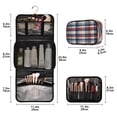 thumbnail image 3 of Iauyy 3 Piece Large Portable Hanging Toiletry Bags for Travel,Foldable Makeup Organizer with Multiple Compartments for Men&Women，Minimalist Check Pattern, 3 of 9