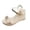 Gold Sandals for Women, variant on Metallic Buckle Strap Wedge Sandal Women Casual Summer Footwear Silver 38