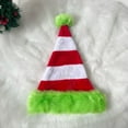 thumbnail image 2 of Oalirro Christmas Santa Hat - Green Red White Striped Xmas Party Headwear for Adults Fluff Holiday Hat Christmas Decorations Hat Gifts for New Year Headwear, 2 of 9